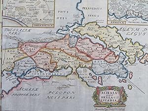 Ancient Greece Attica Euboea Athens Delphi Corinth 1694 Mosting scarce fine map