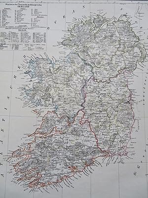 Ireland Dublin Cork Belfast Waterford Derry c. 1849 Flemming detailed map
