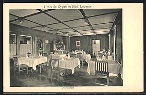 Ansichtskarte Lucerne, Restaurant im Hotel du Rigi et Cygne