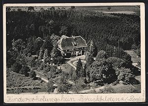 Ansichtskarte Bruckfelden über Überlingen, Das Kindererholungsheim Jagdhaus, Fliegeraufnahme