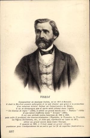 Ansichtskarte / Postkarte Komponist Giuseppe Verdi, Portrait