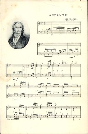 Lied Ansichtskarte / Postkarte Andante, Beethoven