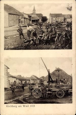 Ansichtskarte / Postkarte Kerprich aux Bois Kirchberg am Wald Moselle, Soldaten, Straße, Jahr 1915