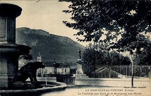 Ansichtskarte / Postkarte La Chapelle en Vercors Drome, La Fontaine aux Ours, Monument aux Morts