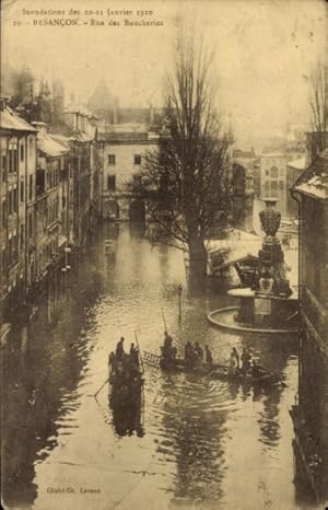 Ansichtskarte / Postkarte Besançon Doubs, Rue des Boucheries, Hochwasser 20-21. Januar 1910