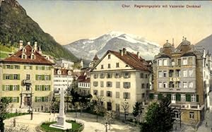 Ansichtskarte / Postkarte Chur Kanton Graubünden, Regierungsplatz, Vazerol Denkmal