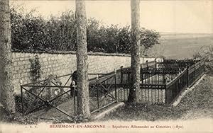 Ansichtskarte / Postkarte Beaumont en Argonne Ardennes, Sepultures Allemandes au Cimetiere (1870)