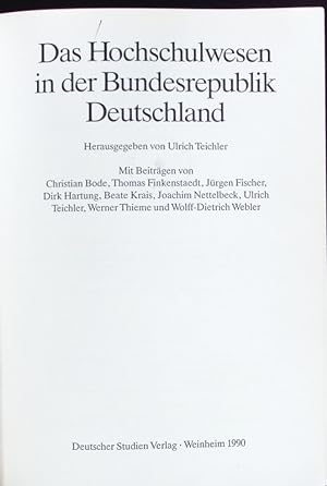 Bild des Verkufers fr Das Hochschulwesen in der Bundesrepublik Deutschland. zum Verkauf von Antiquariat Bookfarm