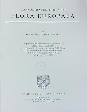 Imagen del vendedor de Consolidated index to Flora Europaea. a la venta por Antiquariat Bookfarm