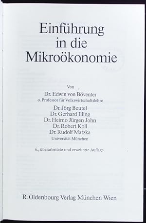 Seller image for Einfhrung in die Mikrokonomie. for sale by Antiquariat Bookfarm