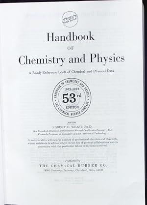Bild des Verkufers fr Handbook of Chemistry and Physics. zum Verkauf von Antiquariat Bookfarm