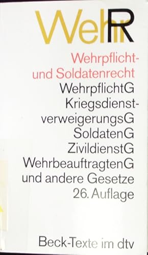 Immagine del venditore per Wehrpflicht- und Soldatenrecht. venduto da Antiquariat Bookfarm