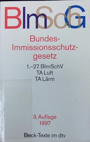 Image du vendeur pour Bundes-Immissionsschutzgesetz. mis en vente par Antiquariat Bookfarm