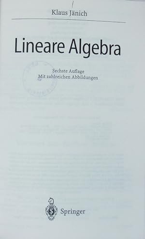 Seller image for Lineare Algebra. for sale by Antiquariat Bookfarm