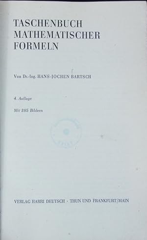 Bild des Verkufers fr Taschenbuch mathematischer Formeln. zum Verkauf von Antiquariat Bookfarm
