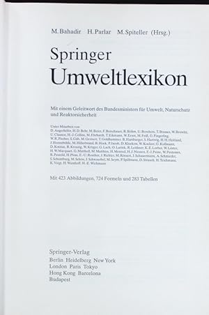 Imagen del vendedor de Springer-Umweltlexikon. a la venta por Antiquariat Bookfarm