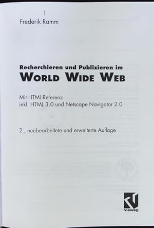 Seller image for Recherchieren und Publizieren im World Wide Web. for sale by Antiquariat Bookfarm