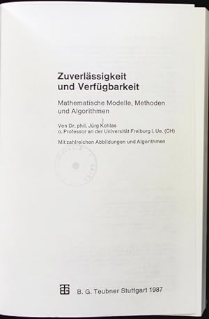 Immagine del venditore per Zuverlssigkeit und Verfgbarkeit. venduto da Antiquariat Bookfarm