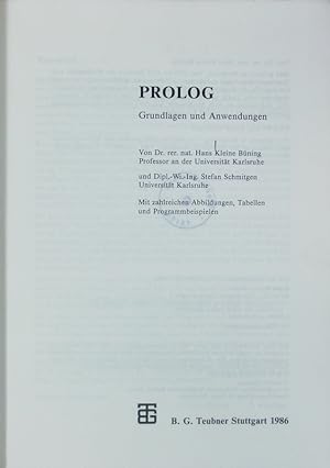 Seller image for Prolog. for sale by Antiquariat Bookfarm