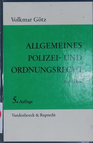 Bild des Verkufers fr Allgemeines Polizei- und Ordnungsrecht. zum Verkauf von Antiquariat Bookfarm