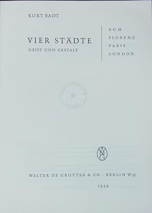 Seller image for Vier Stdte. for sale by Antiquariat Bookfarm