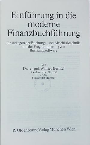 Bild des Verkufers fr Einfhrung in die moderne Finanzbuchfhrung. zum Verkauf von Antiquariat Bookfarm