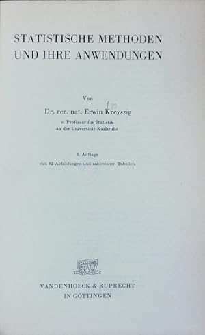 Seller image for Statistische Methoden und ihre Anwendungen. for sale by Antiquariat Bookfarm