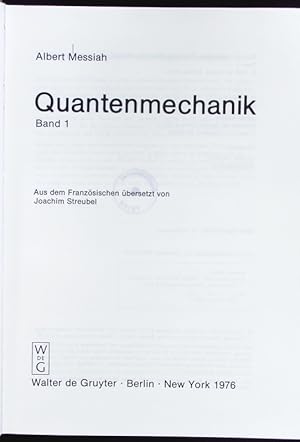 Bild des Verkufers fr Quantenmechanik. zum Verkauf von Antiquariat Bookfarm