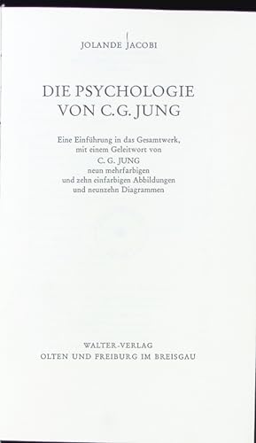Bild des Verkufers fr Die Psychologie von C. G. Jung. zum Verkauf von Antiquariat Bookfarm