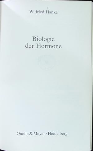 Bild des Verkufers fr Biologie der Hormone. zum Verkauf von Antiquariat Bookfarm