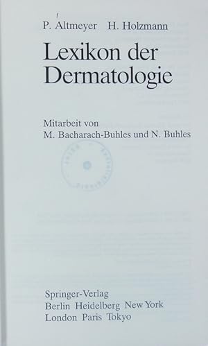Bild des Verkufers fr Lexikon der Dermatologie. zum Verkauf von Antiquariat Bookfarm