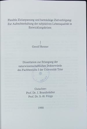 Seller image for Flexible Zielanpassung und hartnckige Zielverfolgung. for sale by Antiquariat Bookfarm