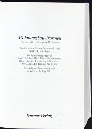 Bild des Verkufers fr Wohnungsbau-Normen. zum Verkauf von Antiquariat Bookfarm