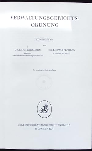 Seller image for Verwaltungsgerichtsordnung. for sale by Antiquariat Bookfarm