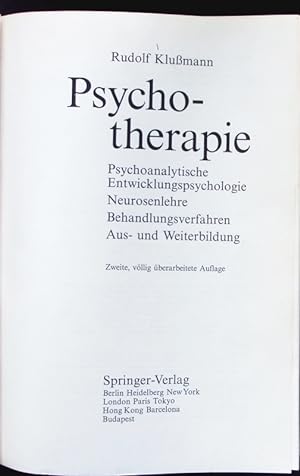 Imagen del vendedor de Psychotherapie. a la venta por Antiquariat Bookfarm