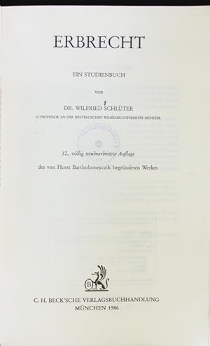 Image du vendeur pour Erbrecht. mis en vente par Antiquariat Bookfarm