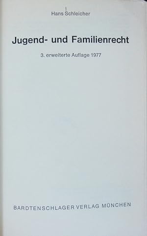 Bild des Verkufers fr Jugend- und Familienrecht. zum Verkauf von Antiquariat Bookfarm