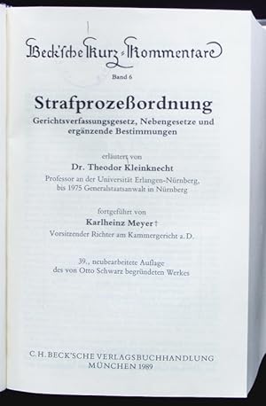 Seller image for Strafprozeordnung. for sale by Antiquariat Bookfarm