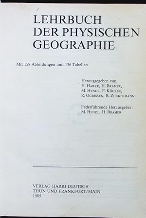 Bild des Verkufers fr Lehrbuch der physischen Geographie. zum Verkauf von Antiquariat Bookfarm