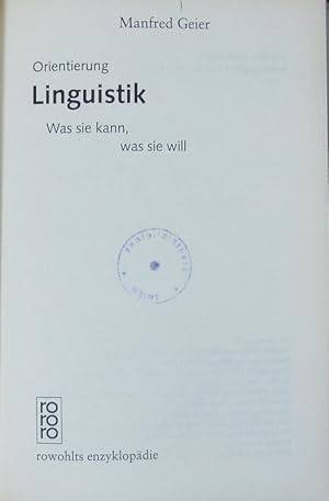 Bild des Verkufers fr Orientierung Linguistik. zum Verkauf von Antiquariat Bookfarm