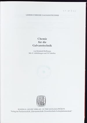 Image du vendeur pour Chemie fr die Galvanotechnik. mis en vente par Antiquariat Bookfarm