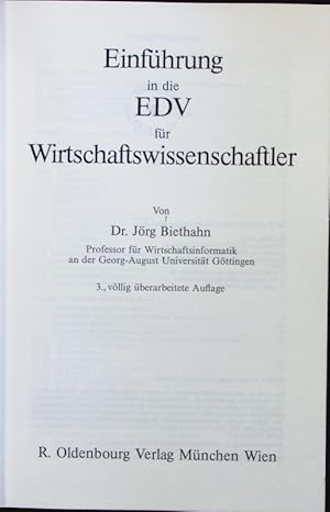 Seller image for Einfhrung in die EDV fr Wirtschaftswissenschaftler. for sale by Antiquariat Bookfarm