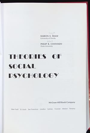 Bild des Verkufers fr Theories of social psychology. zum Verkauf von Antiquariat Bookfarm