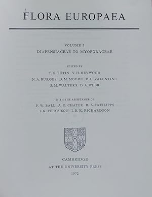 Imagen del vendedor de Flora Europaea; Vol 3: Diapensiaceae to Myoporaceae. a la venta por Antiquariat Bookfarm