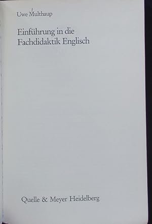 Bild des Verkufers fr Einfhrung in die Fachdidaktik Englisch. zum Verkauf von Antiquariat Bookfarm