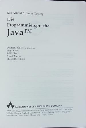 Bild des Verkufers fr Die Programmiersprache Java TM. zum Verkauf von Antiquariat Bookfarm