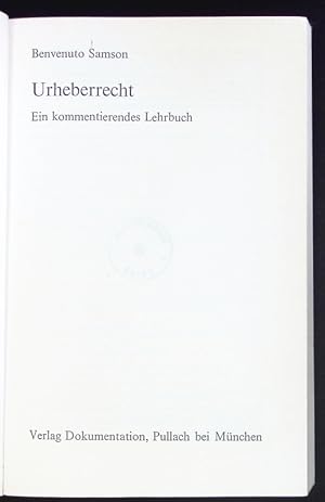 Seller image for URHEBERRECHT. for sale by Antiquariat Bookfarm