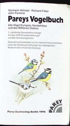 Bild des Verkufers fr Pareys Vogelbuch. zum Verkauf von Antiquariat Bookfarm