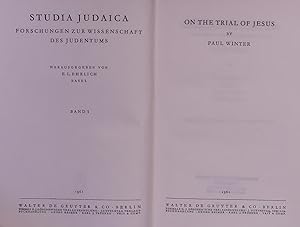 Seller image for On the Trial of Jesus. Studia Judaica. Forschungen zur Wissenschaft des Judentums. Herausgegeben von E. Lehrlich Basel. Band 1. for sale by Antiquariat Bookfarm