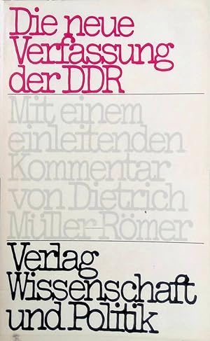 Bild des Verkufers fr Die neue Verfassung der DDR. zum Verkauf von books4less (Versandantiquariat Petra Gros GmbH & Co. KG)